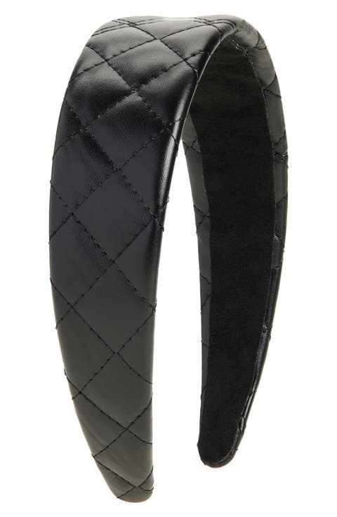 Quilted Wide Faux Leather Headband