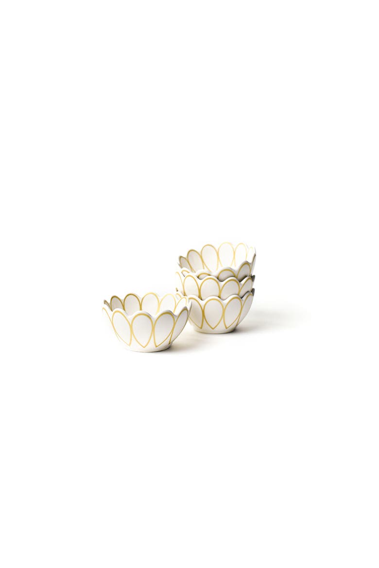 Deco Gold Scallop Dipping Bowl Set of 4, Main, color, Yellow