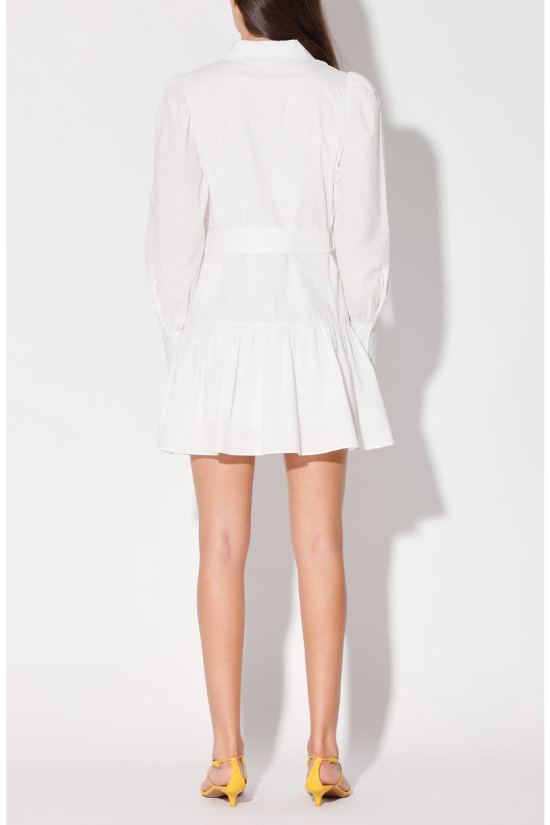 Tara Puff Sleeve Belted Shirt Dress, Alternate, color, WHITE