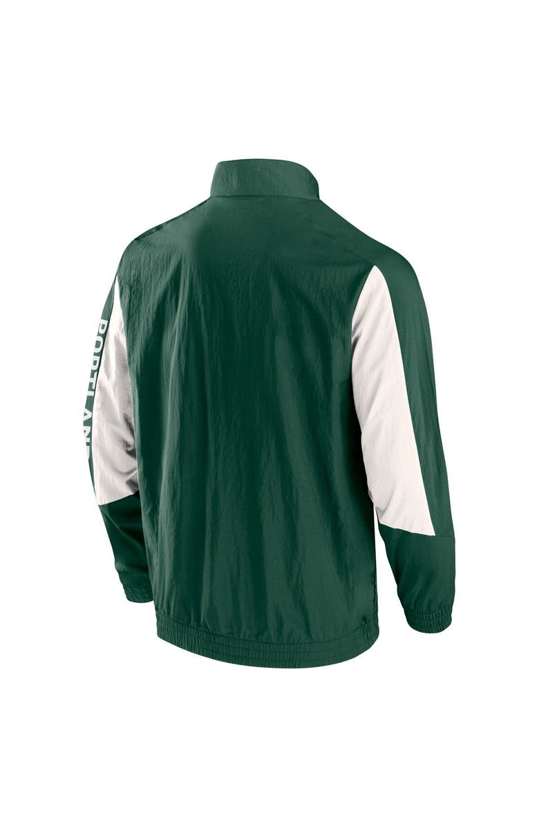 FANATICS Men's Fanatics Branded  Green Portland Timbers Net Goal Raglan Full-Zip Track Jacket, Alternate, color, 