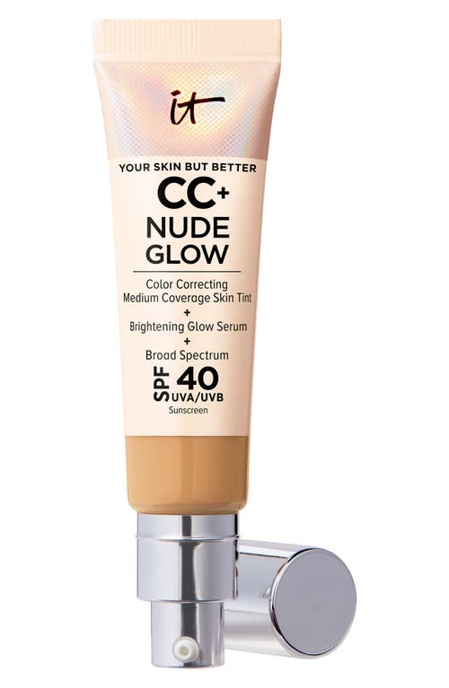 IT Cosmetics CC+ Nude Glow Lightweight Foundation + Glow Serum SPF 40 in Tan Warm 