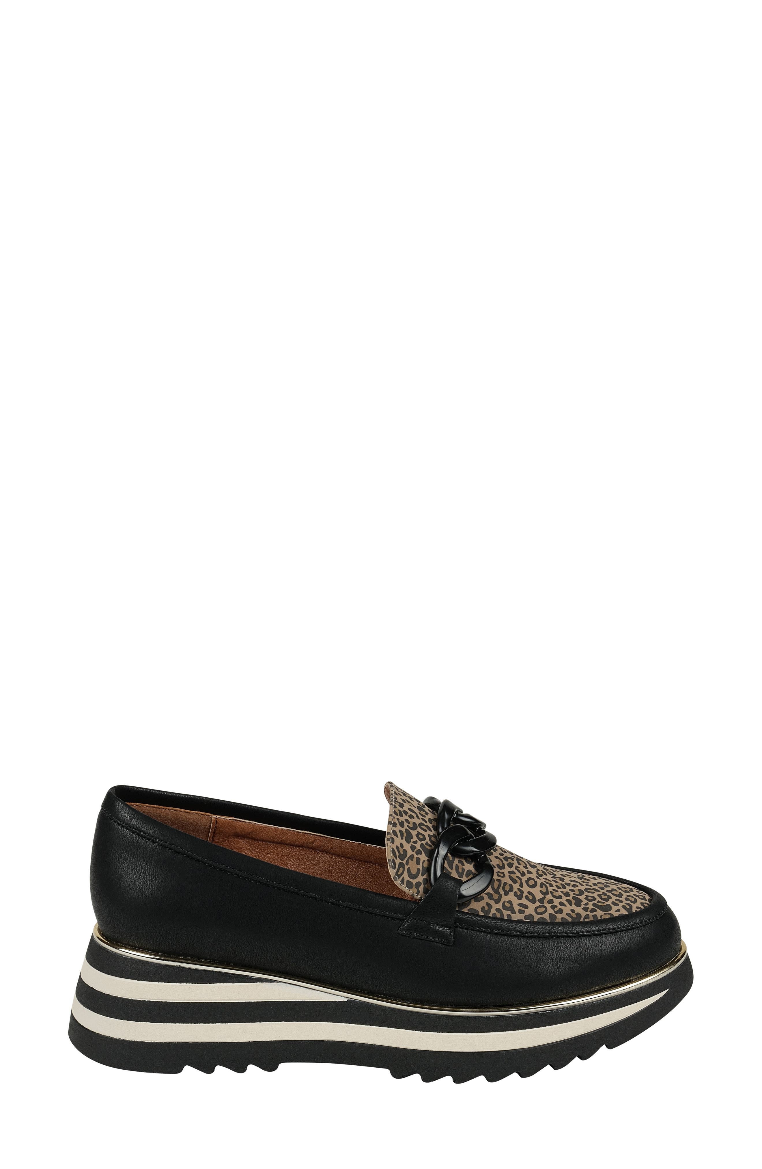 GOOD CHOICE NEW YORK Geneva Platform Loafer, Alternate, color, Black Leopard