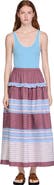 SANDRO Long striped cotton skirt