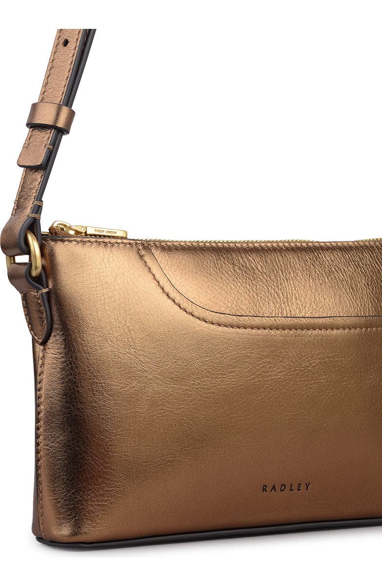 Radley Pockets - Metallic Mini Ziptop Shoulder Bag, Alternate, color, Olive Gold