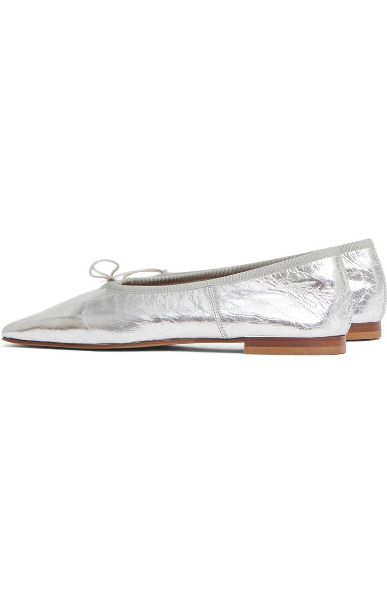 Mansur Gavriel Square Toe Ballerina Flat, Alternate, color, Silver