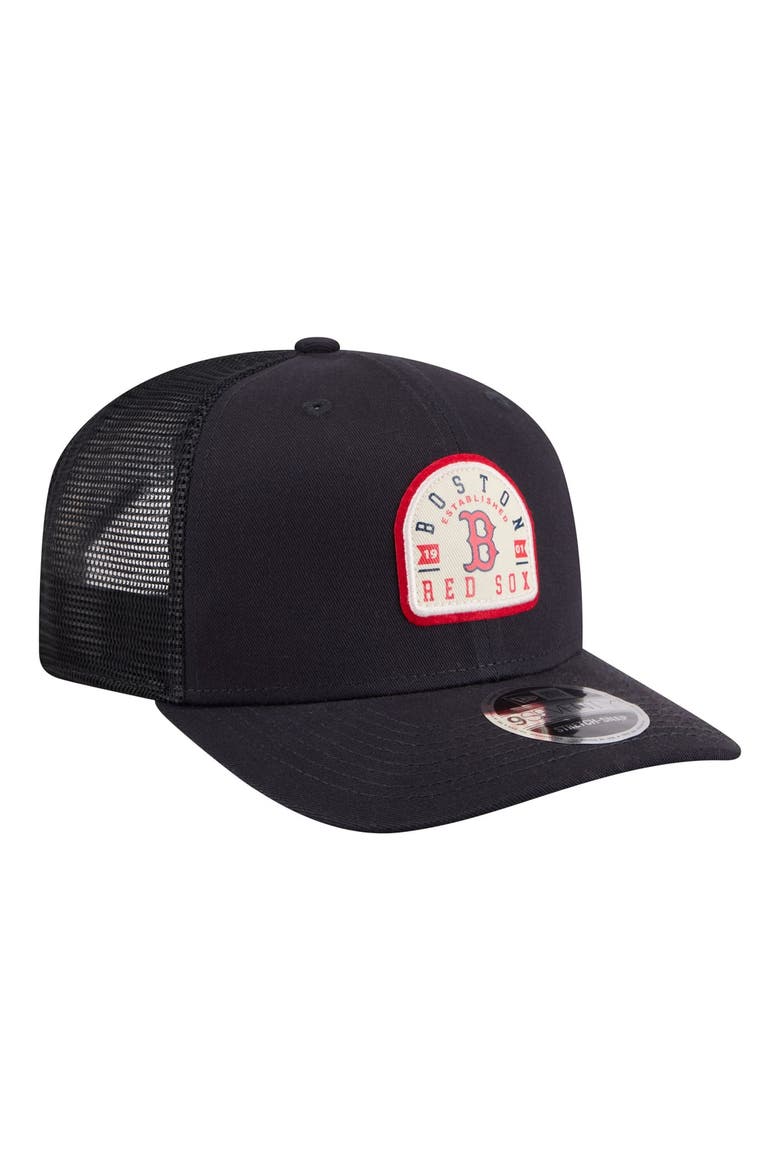 Men's New Era Navy Boston Red Sox Contest 9SEVENTY Adjustable Trucker Hat, Alternate, color, Navy