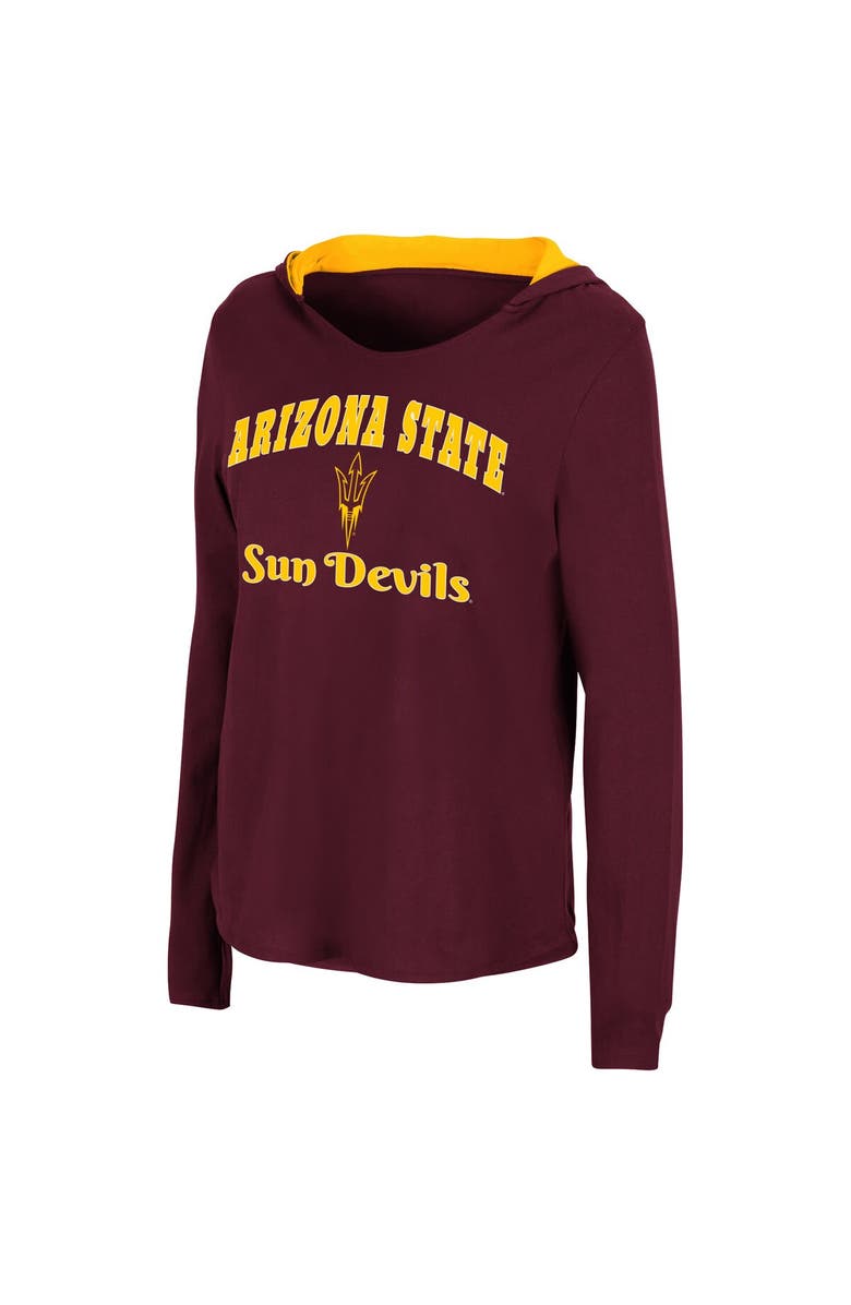 COLOSSEUM Women's Colosseum Maroon Arizona State Sun Devils Catalina Hoodie Long Sleeve T-Shirt, Alternate, color, Maroon