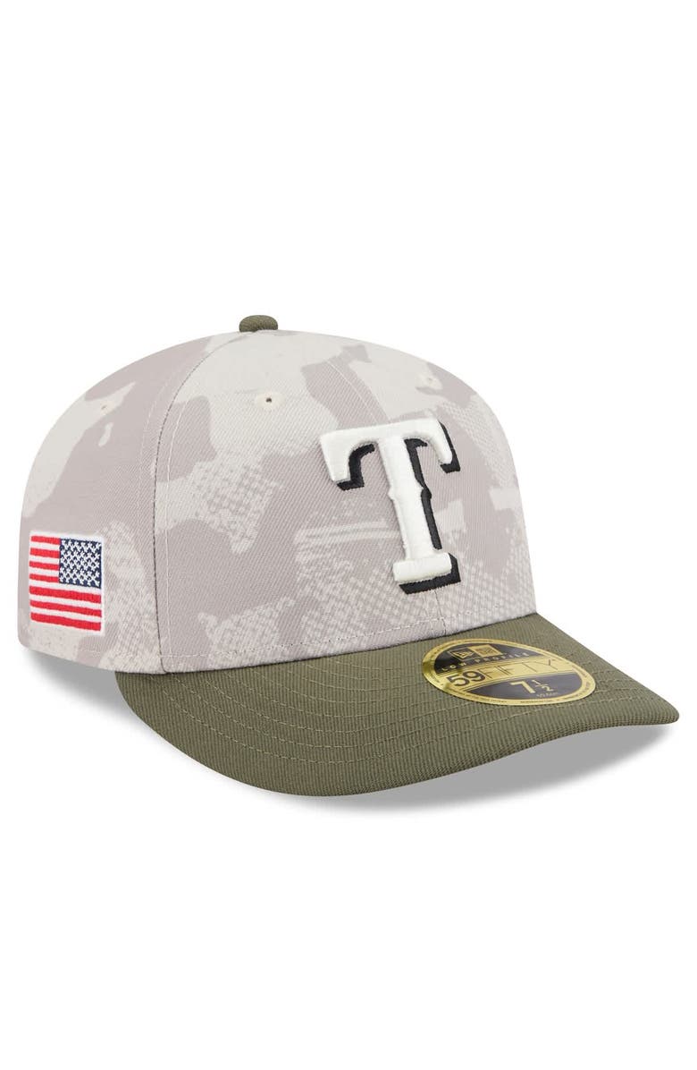 New Era Men's New Era Light Beige/Olive Texas Rangers 2025 Armed Forces Day Low Profile 59FIFTY Fitted Hat, Main, color, Light Beige