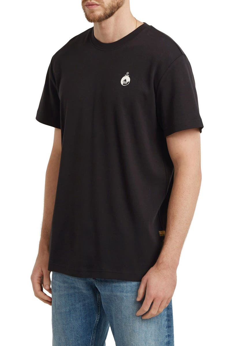 G-STAR Trims Back Organic Cotton Graphic T-Shirt, Alternate, color, Dark Black