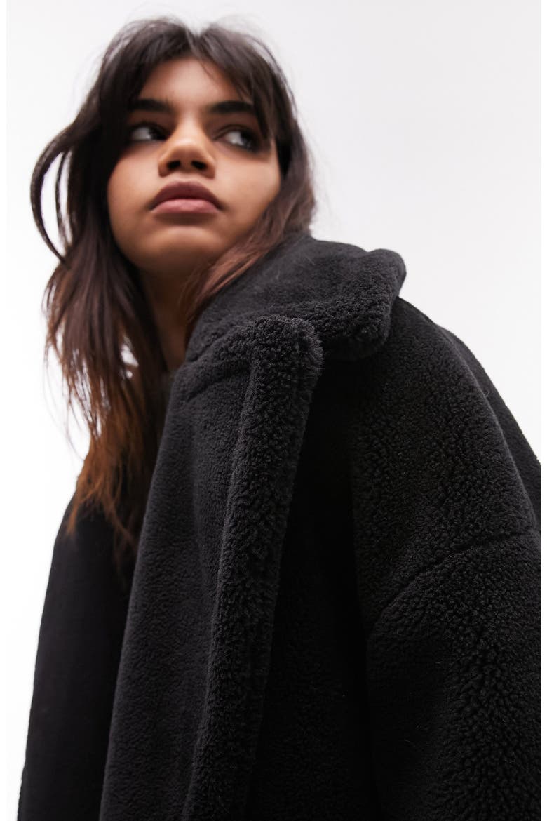 Faux Fur Coat, Alternate, color, BLACK
