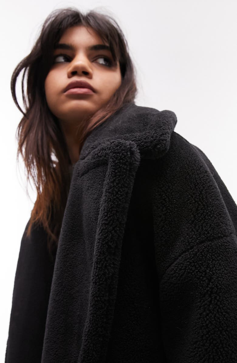 Topshop Faux Fur Coat, Alternate, color, 