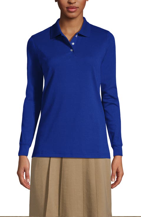 School Uniform  Long Sleeve Interlock Polo Shirt