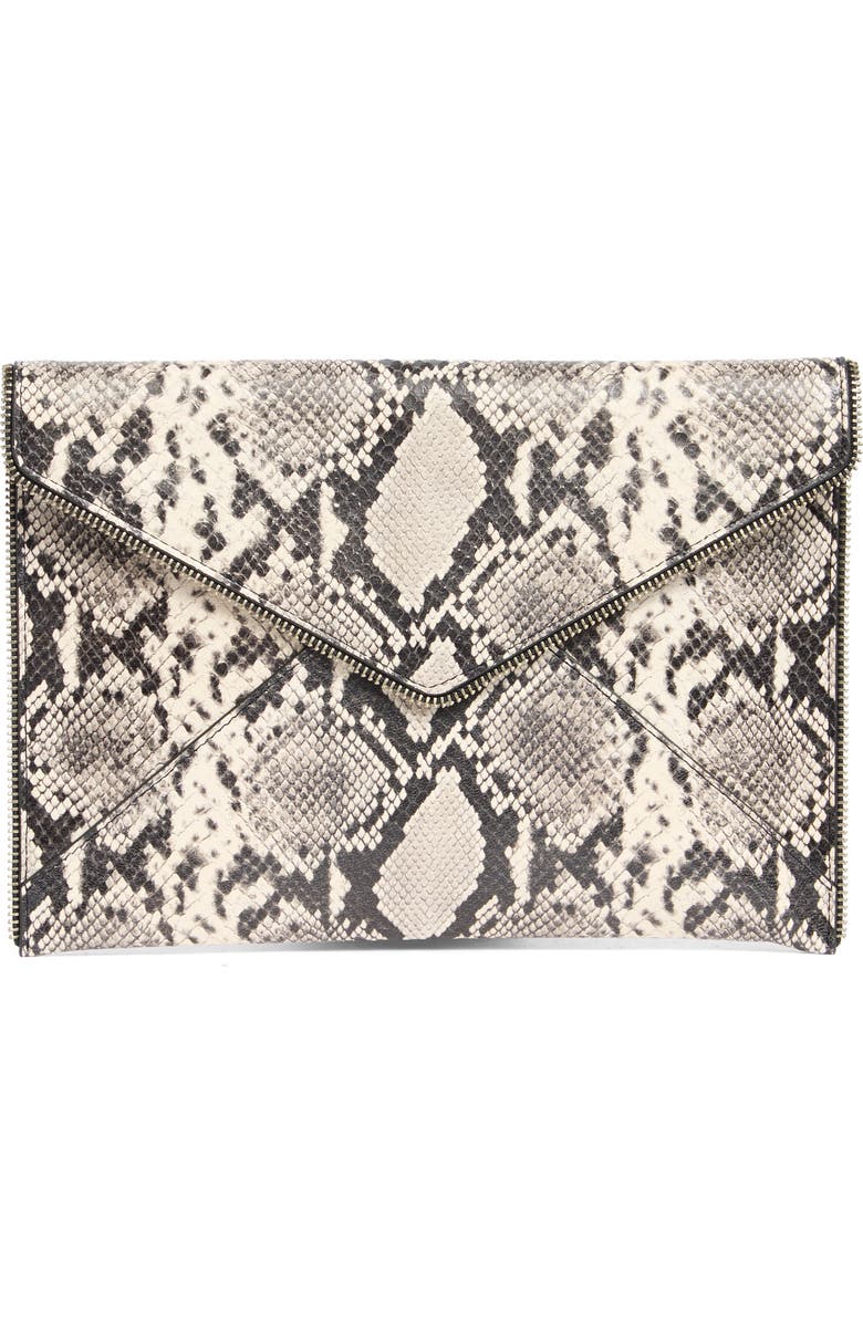 Rebecca Minkoff Leo Leather Envelope Clutch, Main, color,