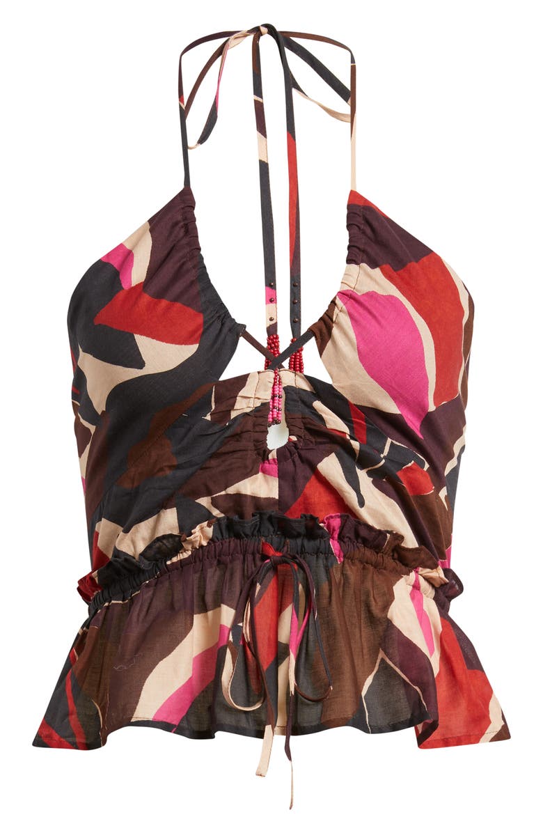 Rails Dulce Peplum Halter Top, Alternate, color, Paradise