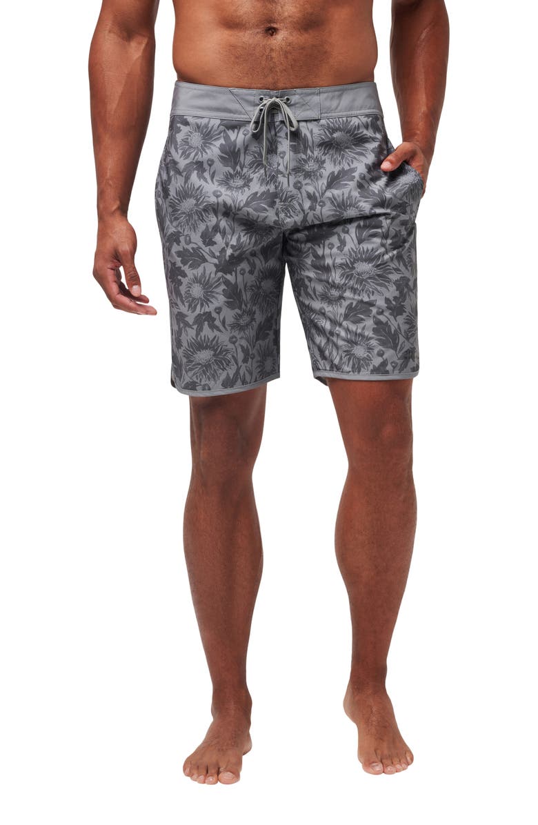 TravisMathew Green Bottles Board Shorts, Main, color, Heather Grey
