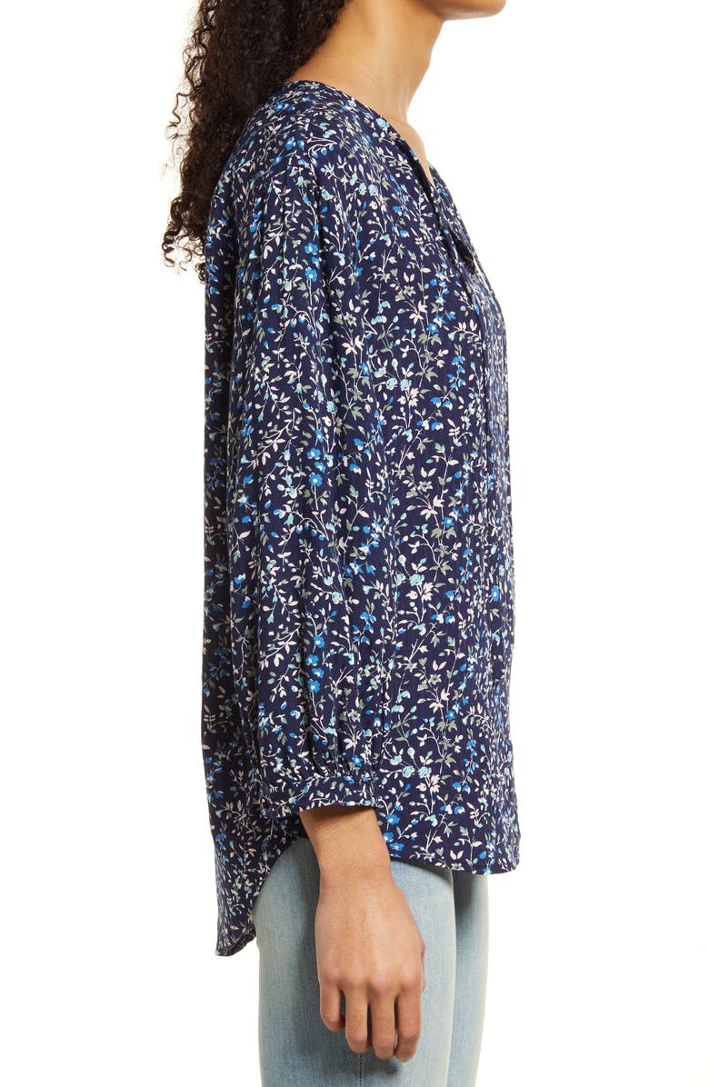 Caslon<sup>®</sup> Floral Split Neck Shirt, Alternate, color,