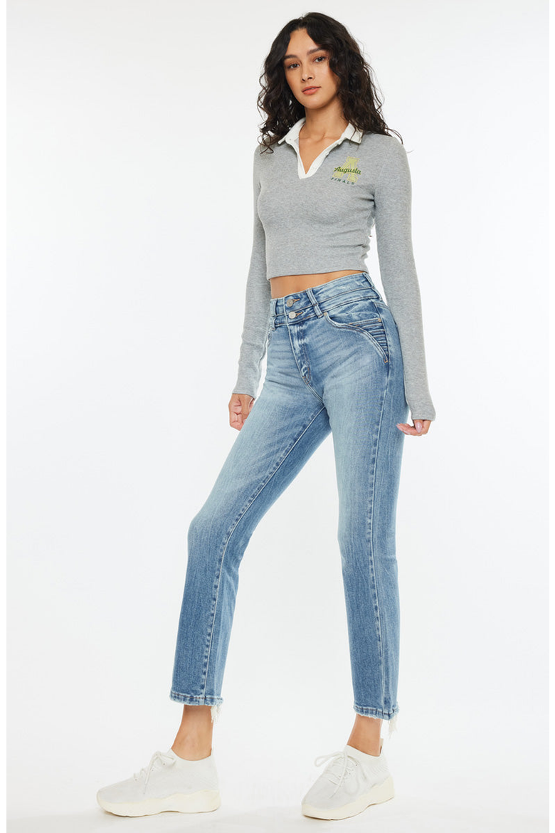 Belle High Rise Crop Bootcut Jeans, Alternate, color, Medium Wash