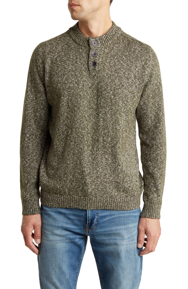WESTZEROONE Draken Marled Sweater, Main, color, Dark Olive