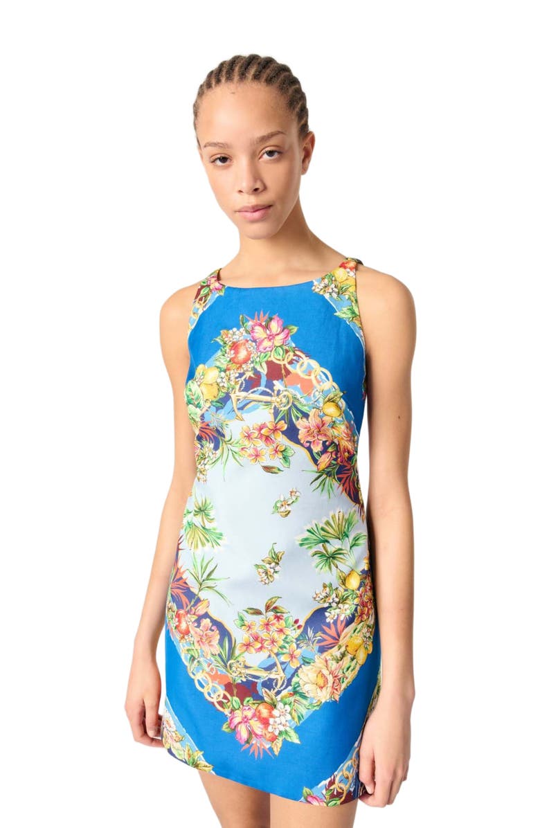 maje Patterned shift dress, Alternate, color, Multicolor Floral Print