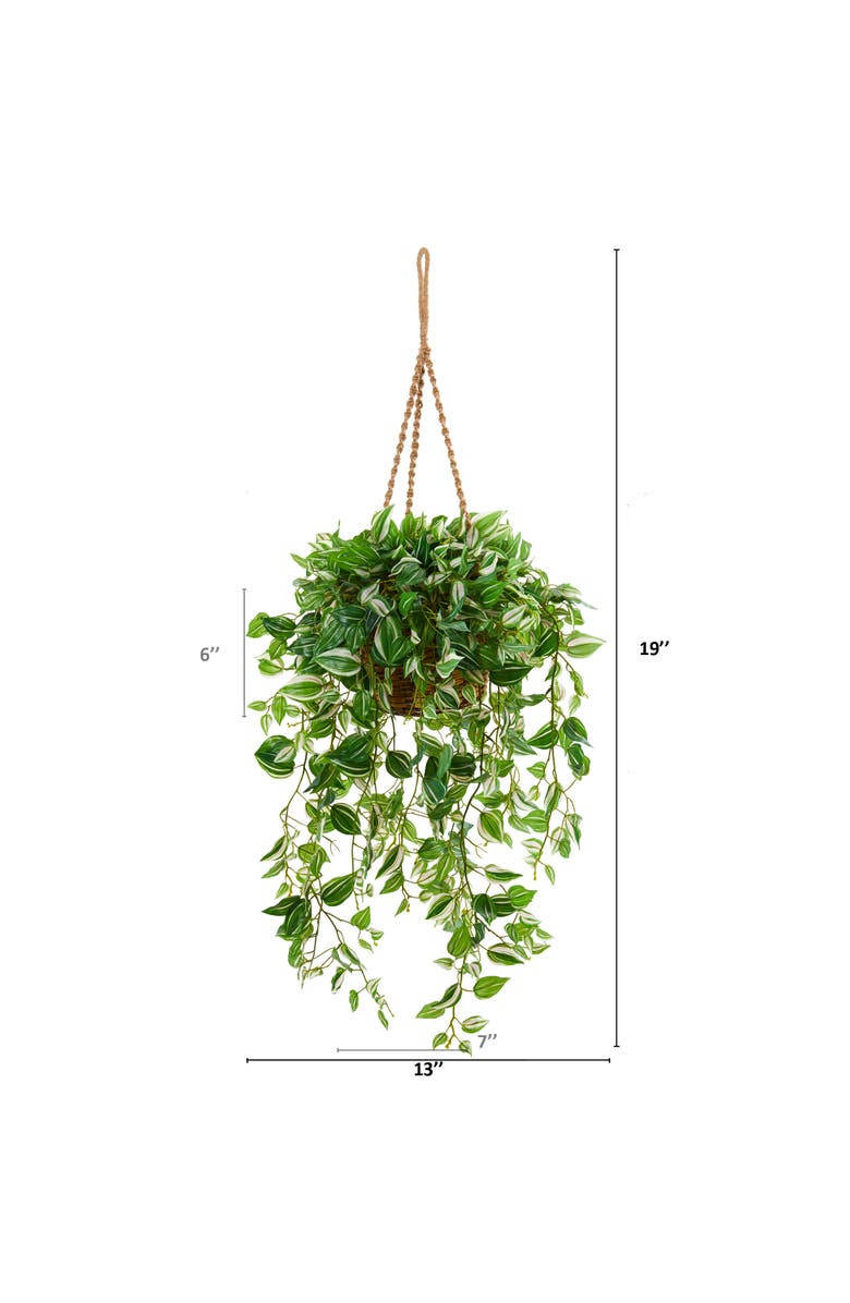 NEARLY NATURAL 51-in Wandering Jew Artificial Plant in Hanging Basket, Alternate, color, Green