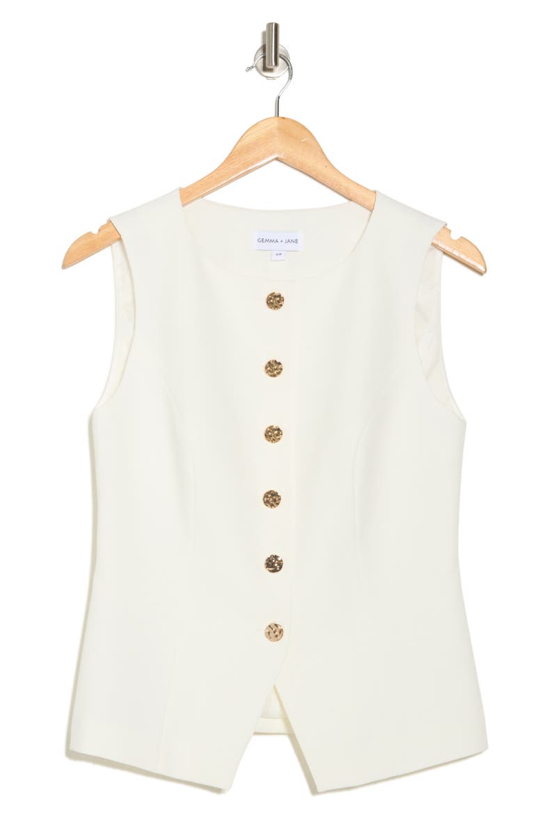 Scoop Neck Vest, Alternate, color, OFF WHITE