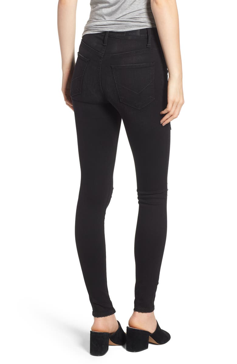 Hudson Jeans Barbara Ripped High Waist Super Skinny Jeans, Alternate, color, 
