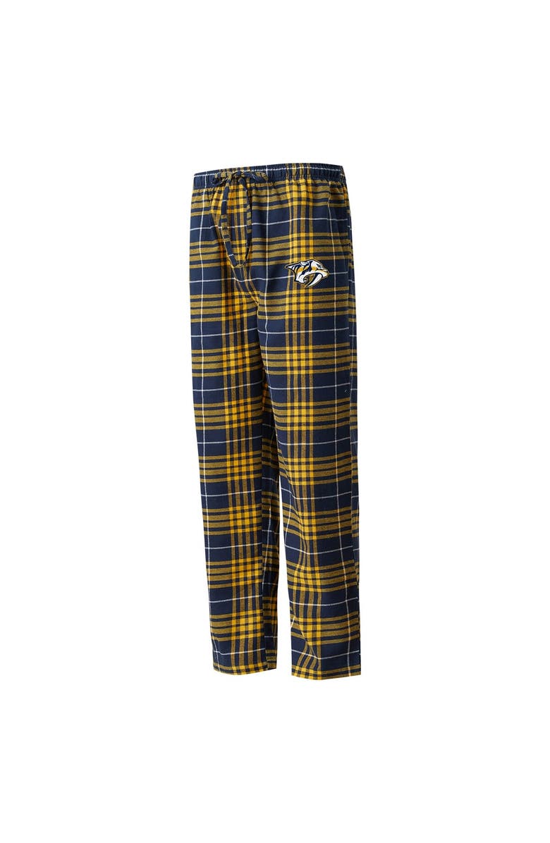 CONCEPTS SPORT Men's Concepts Sport Navy/Gold Nashville Predators Concord Flannel Sleep Pants, Alternate, color,