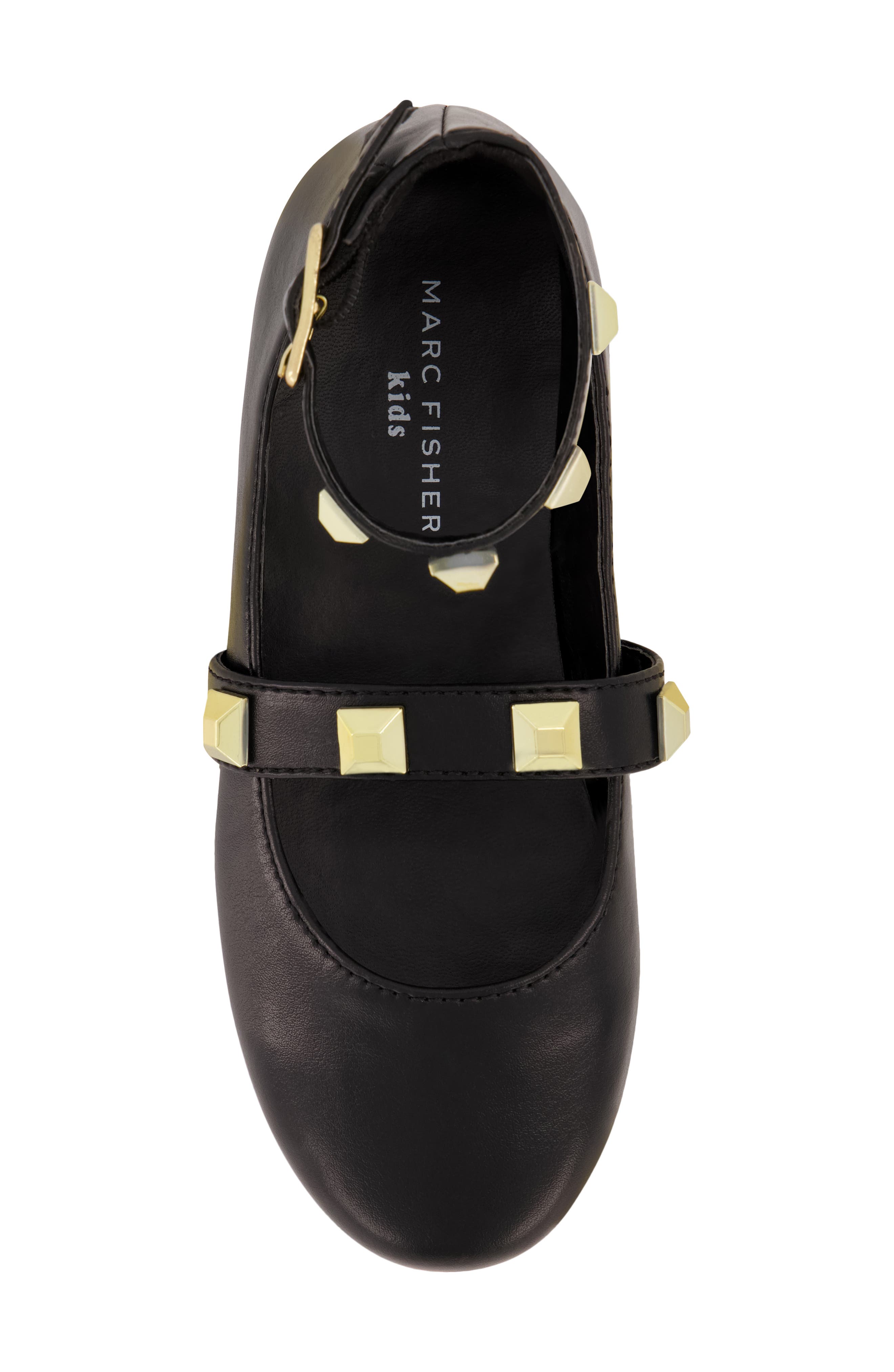 Marc Fisher Tashi Ankle Strap Flat, Alternate, color, Black