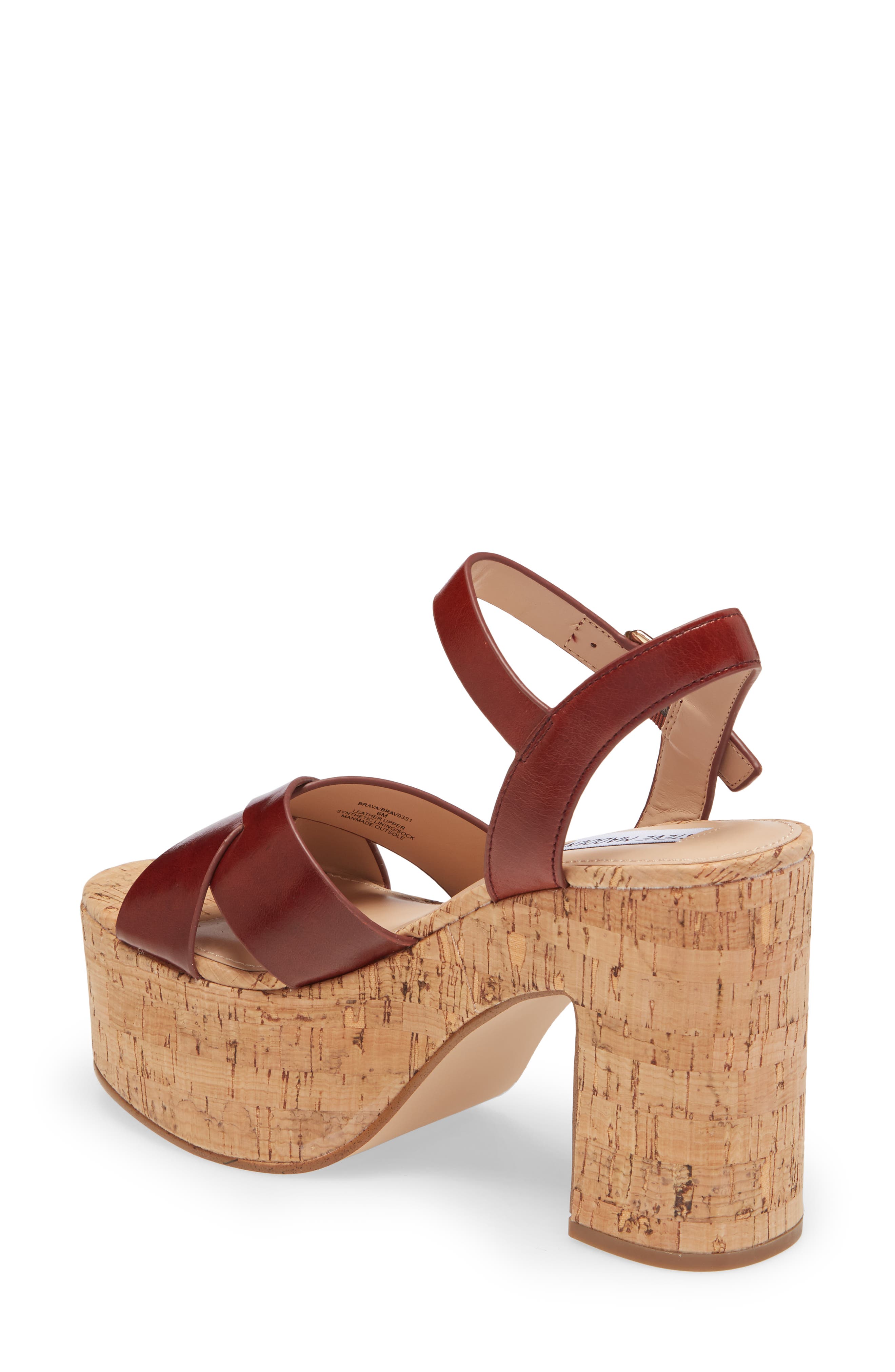 Brava Platform Sandal, Alternate, color, COGNAC LEA