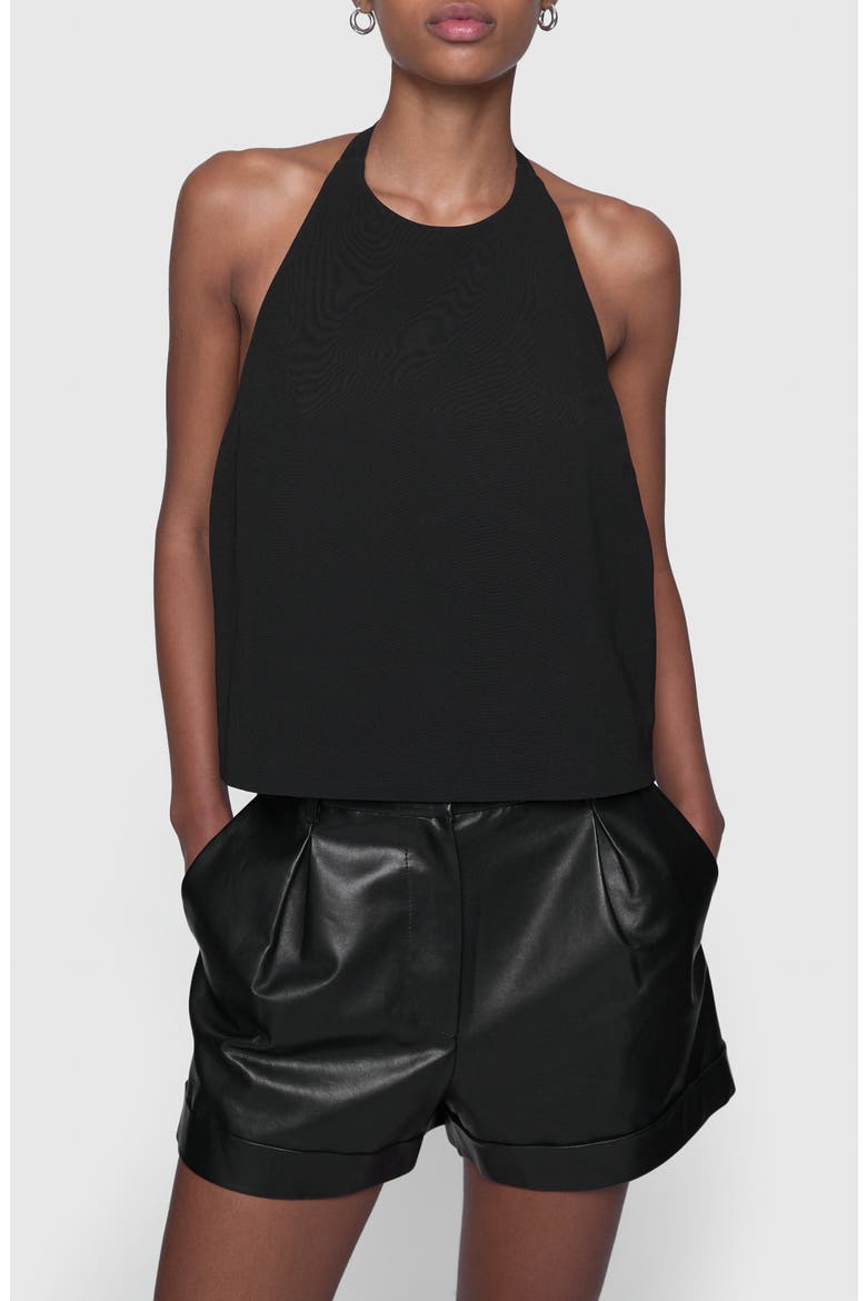 Jovie Belted Halter Neck Top, Main, color, TRUE BLACK