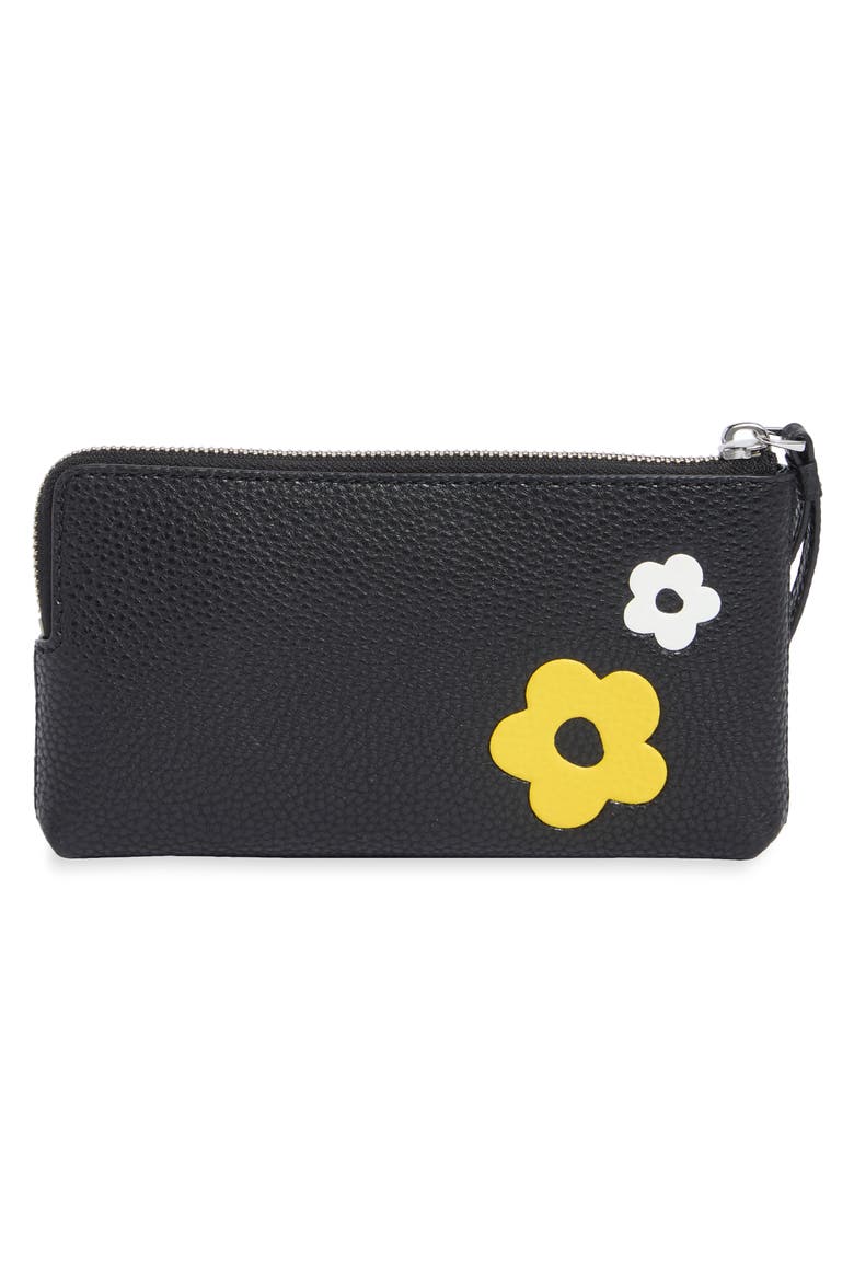Daisy Print Bold Wristlet, Alternate, color, BLACK MULTI