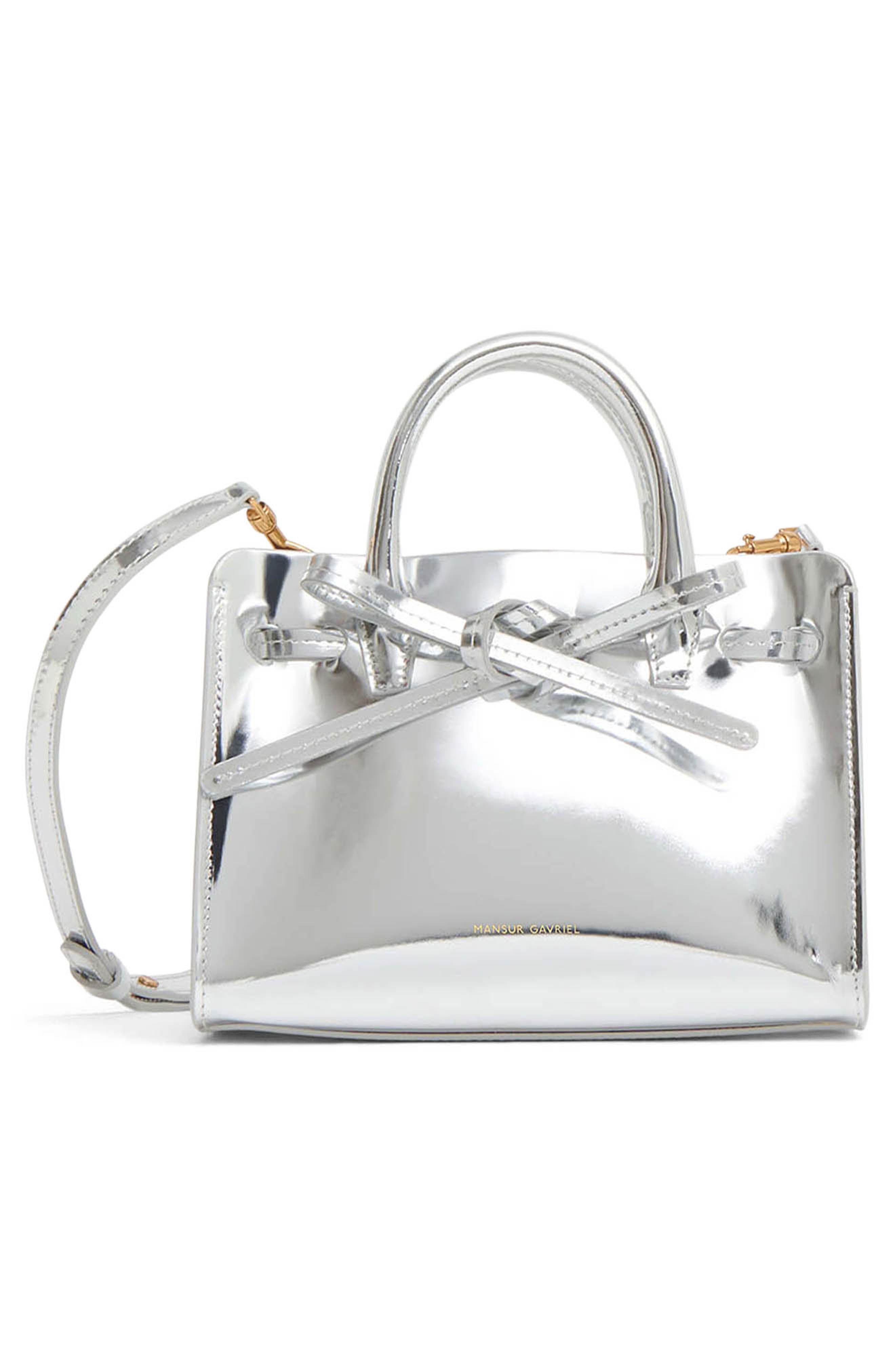 Mansur Gavriel Mini Sun Metallic Leather Tote, Alternate, color, 