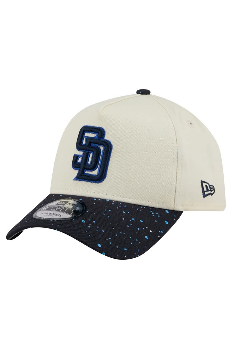 Men's New Era  Cream San Diego Padres Speckle A-Frame 9FORTY Adjustable Hat, Main, color, Cream