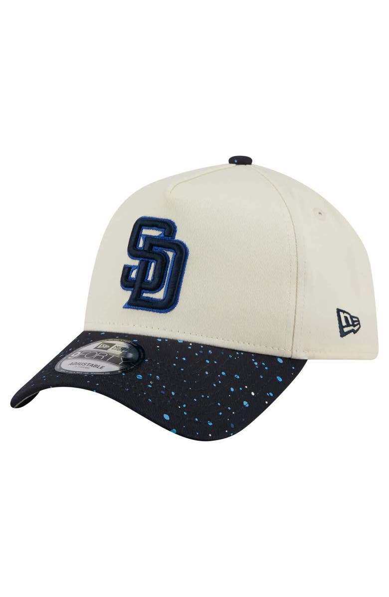 New Era Men's New Era Cream San Diego Padres Speckle A-Frame 9FORTY Adjustable Hat, Main, color, Cream