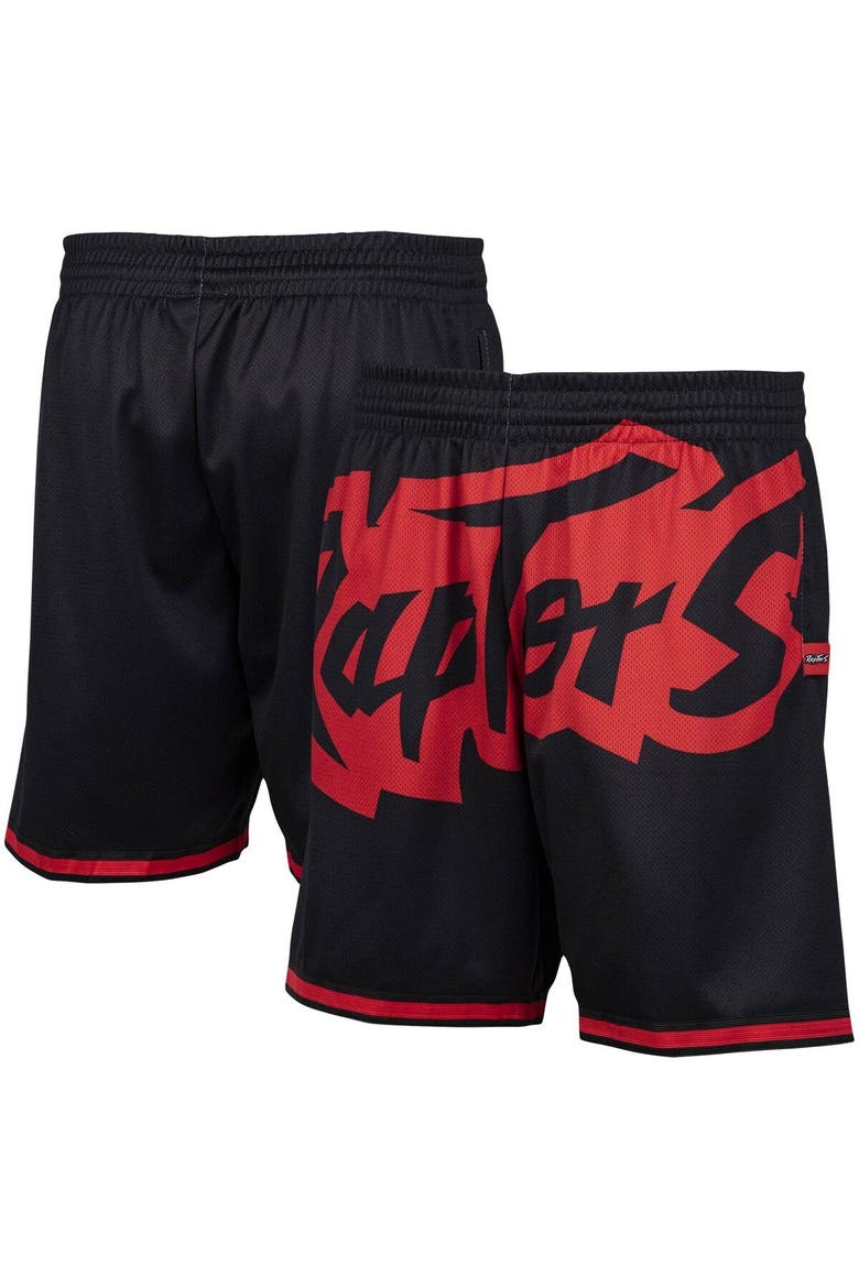 Men's Mitchell & Ness Black Toronto Raptors Hardwood Classics Big Face 2.0 Shorts, Main, color, Black