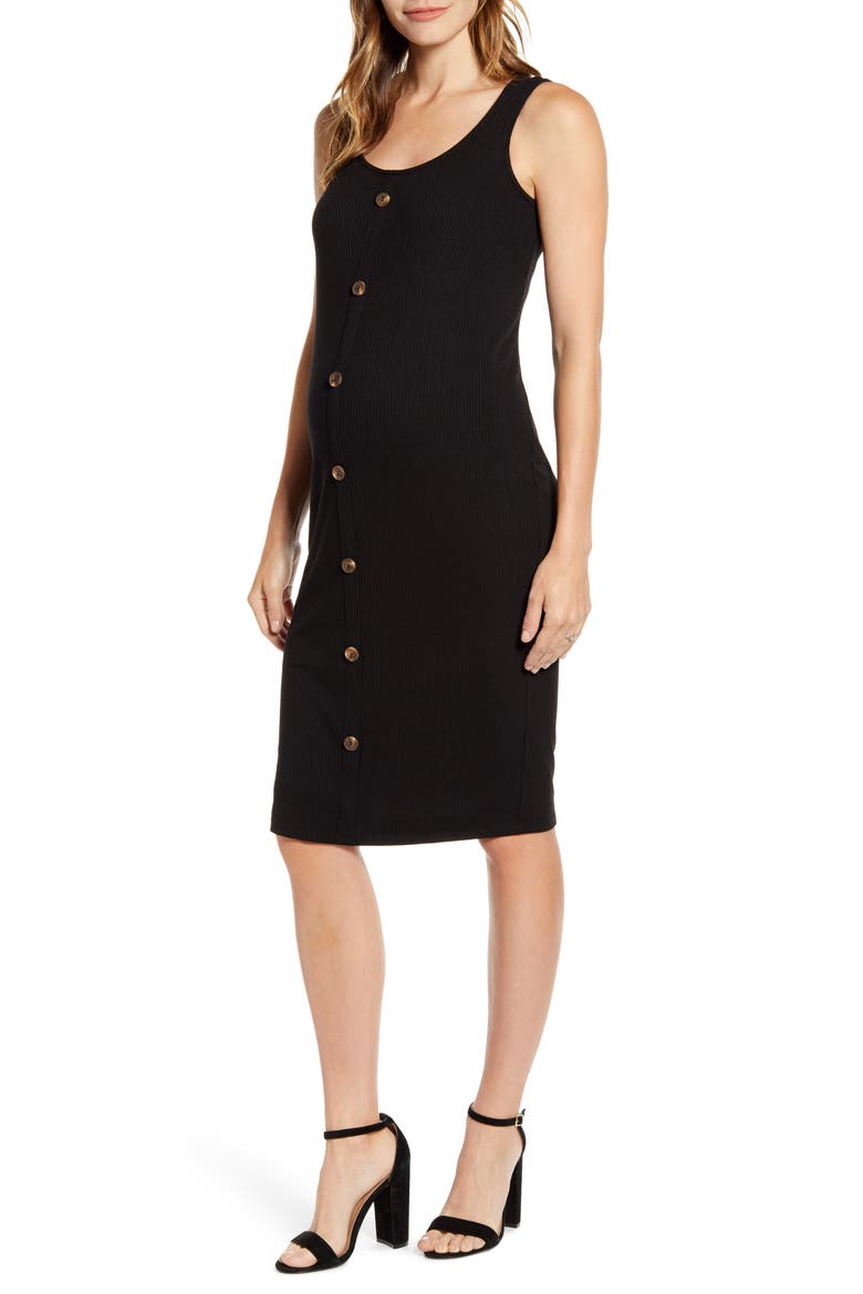Maternity Tank Dress, Main, color, BLACK