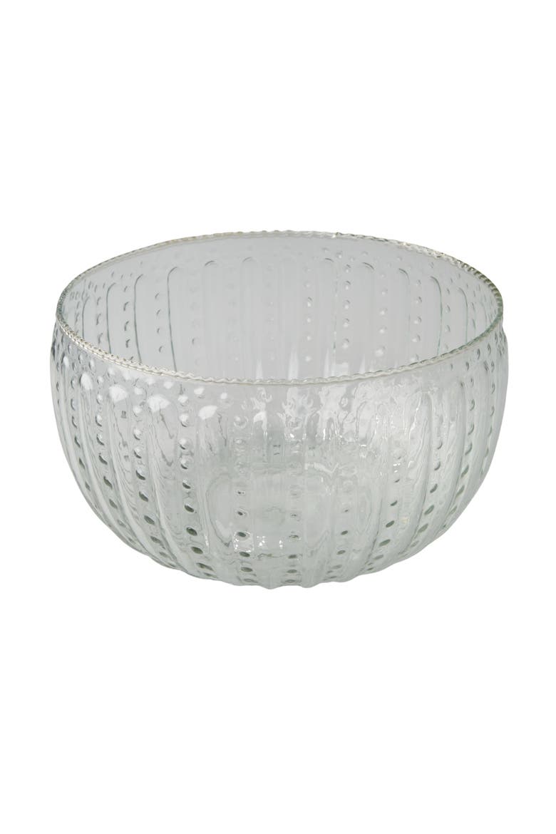Ruffle Glass Lines Large Bowl, Main, color, Clear