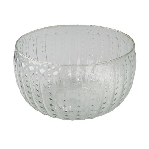 Ruffle Glass Lines Large Bowl
