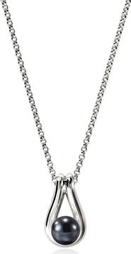 John Hardy Surf Pendant Necklace, Grey Pearl
