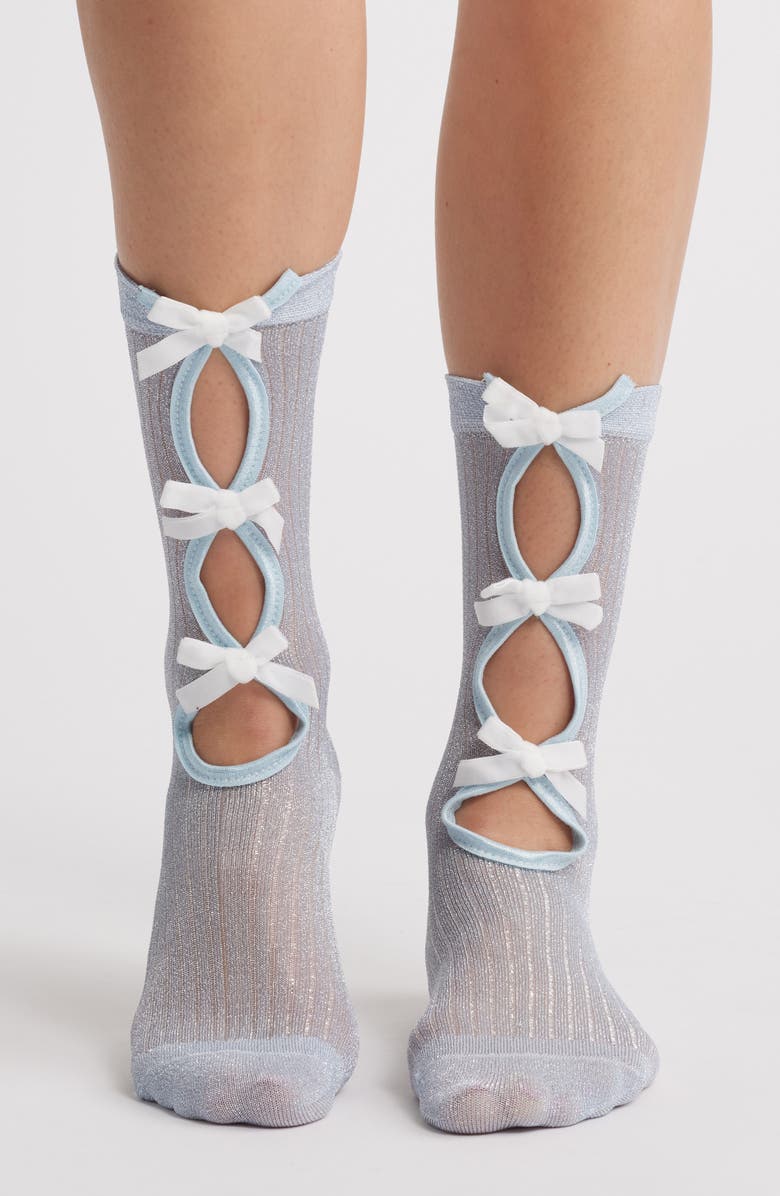 HIGH HEEL JUNGLE Assorted 2-Pack Metallic Crew Socks, Alternate, color, 
