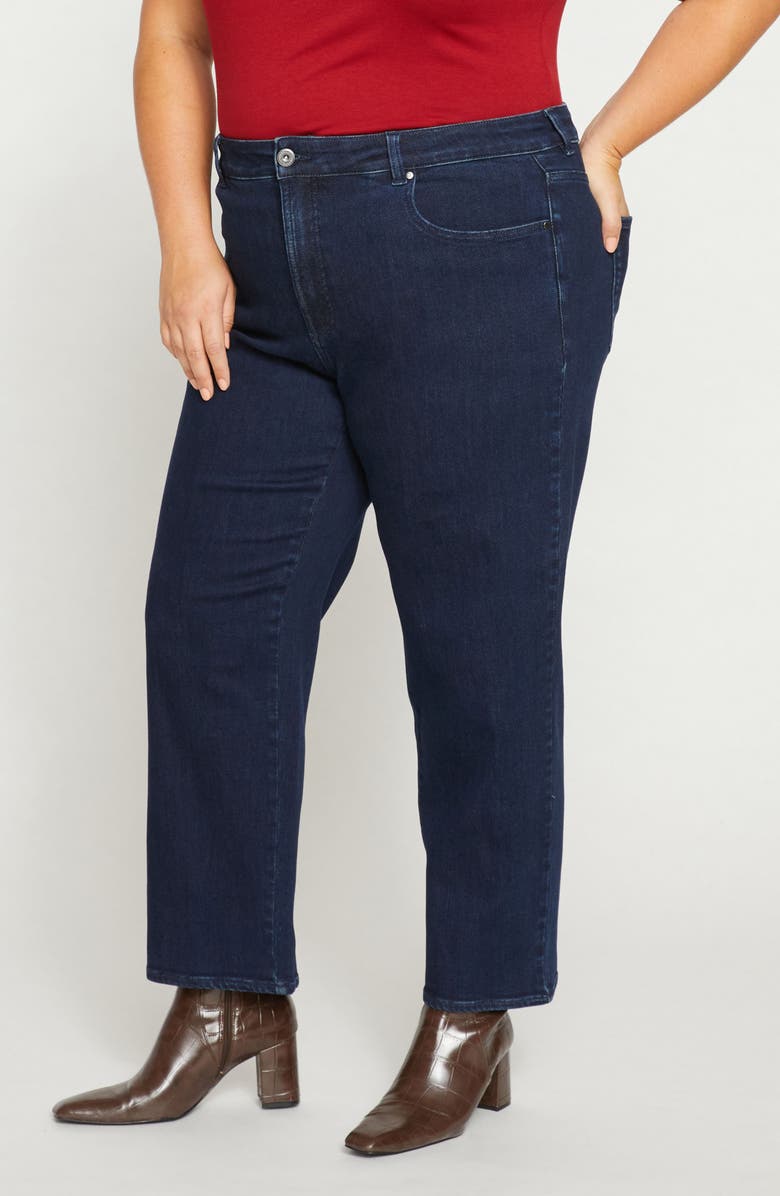 Universal Standard Etta High Waist Ankle Straight Leg Jeans, Alternate, color, Dark Indigo Blue