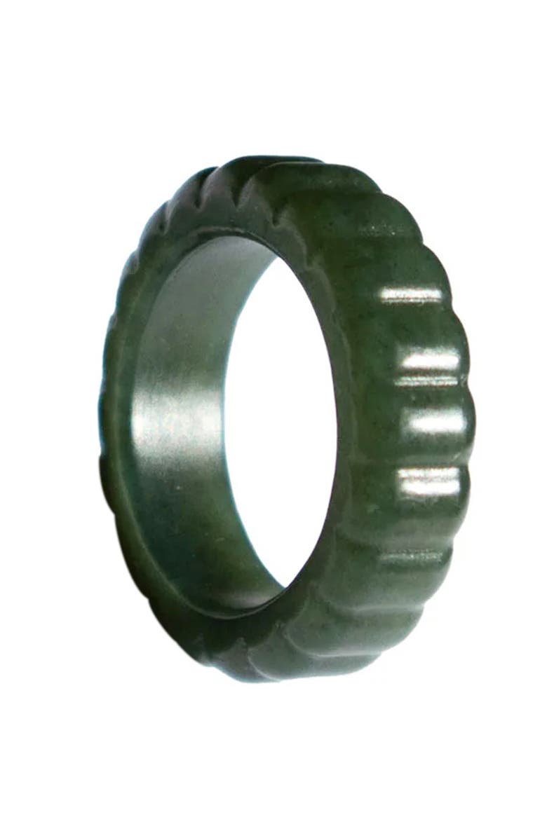seree Sophia skinny Ribbed jade ring, Alternate, color, 