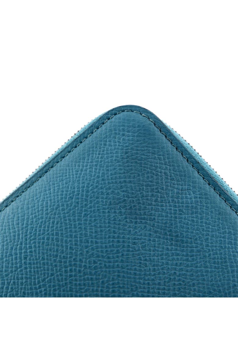 Azap Zip Around Wallet Silk'in Epsom Compact, Alternate, color, Bleu Paon