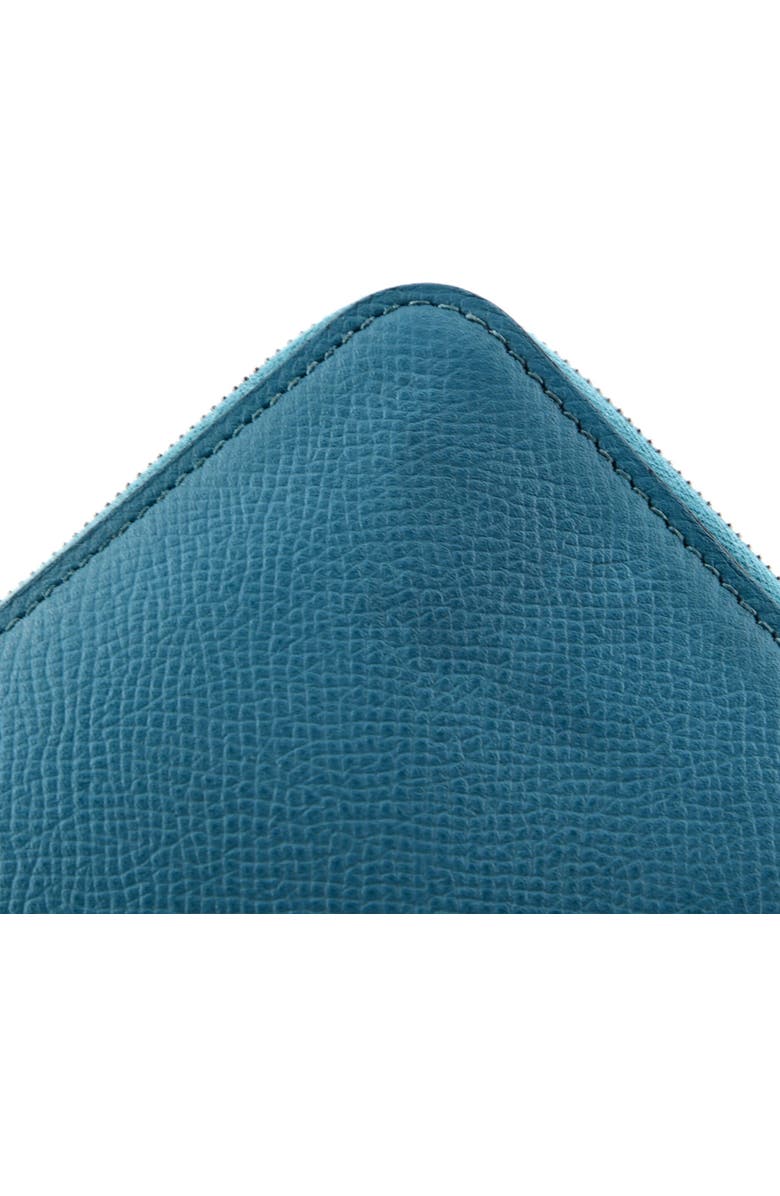 Pre-Owned Hermes Azap Zip Around Wallet Silk'in Epsom Compact, Alternate, color, Bleu Paon