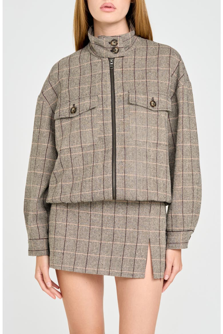 Copper Mixed Print Bomber Jacket, Main, color, MINK