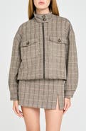 WAYF Copper Mixed Print Bomber Jacket