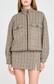 WAYF Copper Mixed Print Bomber Jacket