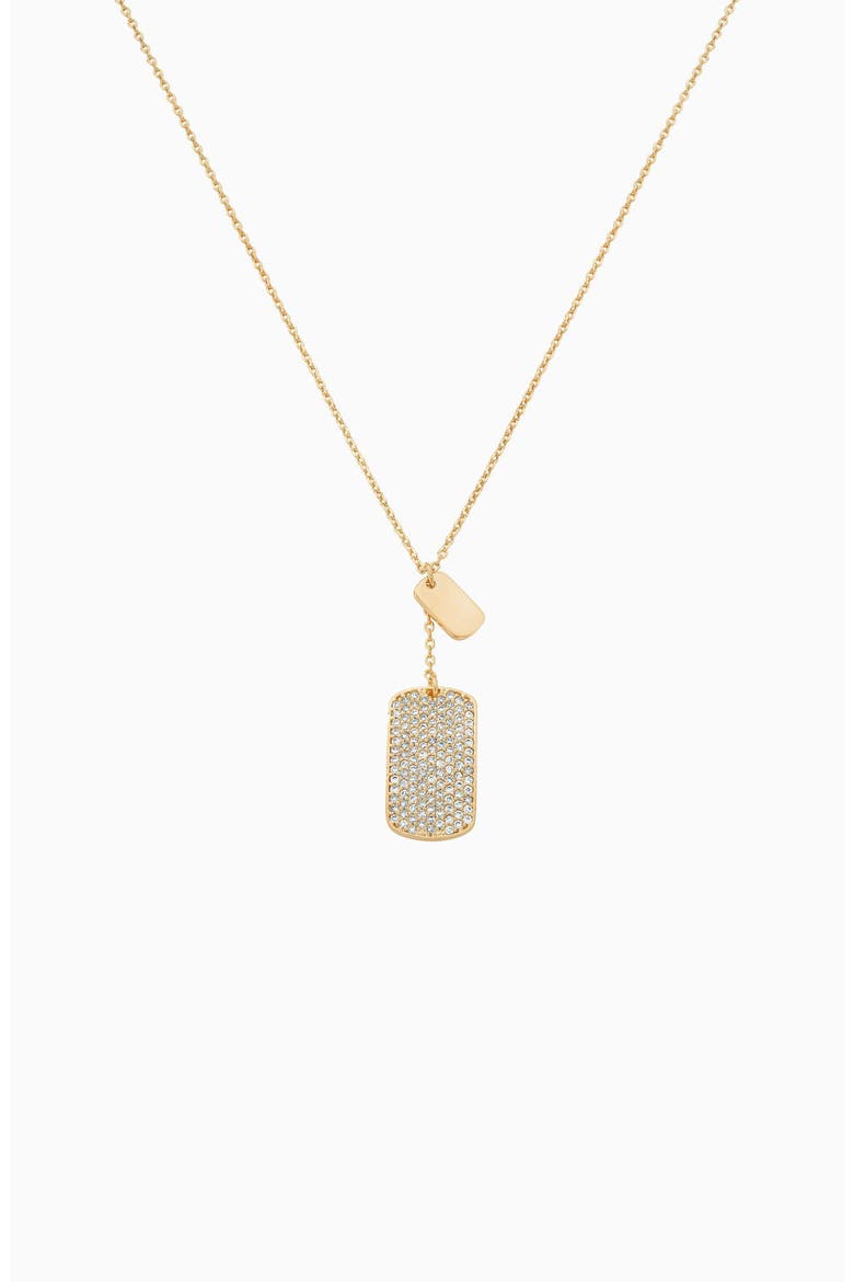 18k Gold Plated Sterling Silver Tag Pendant Necklace Gift Idea, Main, color, Gold