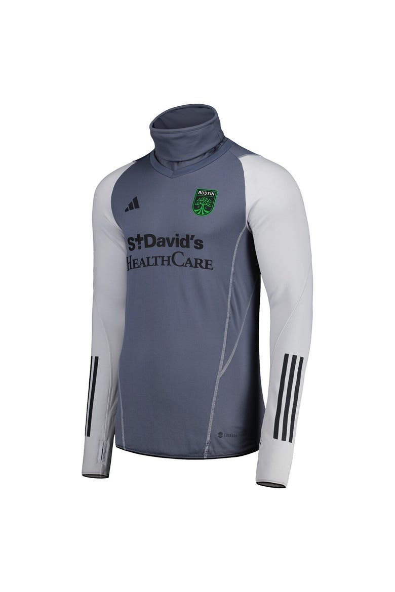 Men's adidas Gray Austin FC Warm Raglan COLD.RDY Top, Alternate, color, Gray
