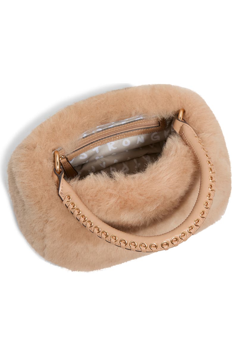 AIMEE Top Handle Genuine Shearling & Leather Crossbody Bag, Alternate, color,